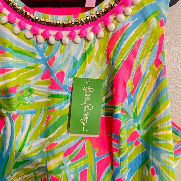 Lilly Pulitzer Mila Shift Dress Pink Green Size 14  New with tag - Picture 9 of 13